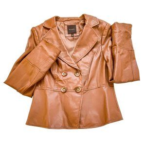 The Limited | Faux-Leather Peplum Jacket Size Small